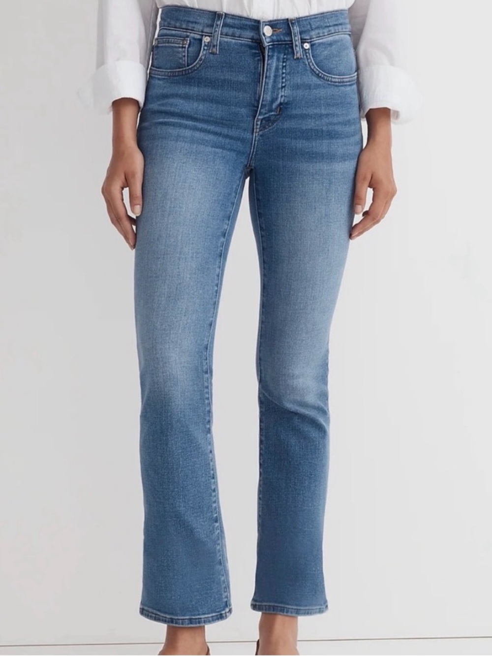 NWOT Madewell kick out crop jeans Mather wash